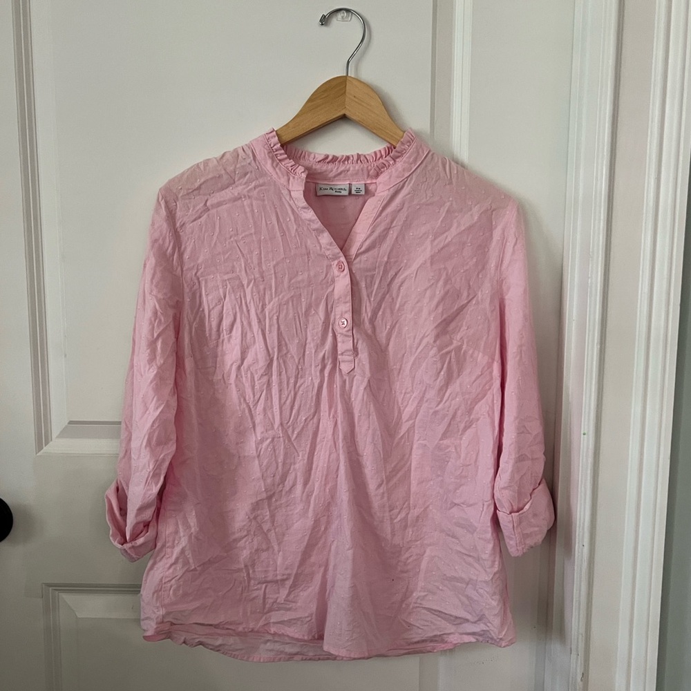 Kim Rogers Pastel Pink Cuffed Shirt